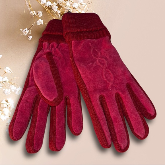 Apres Sport NWT Genuine Leather Red Gloves Size Large - Picture 3 of 4